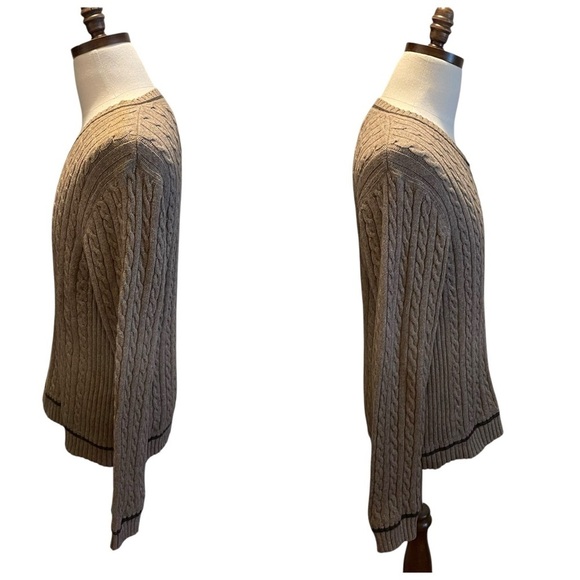 Vintage GAP Cable knit Sweater Brown Size Large Wool blend Preppy Pullover - Picture 3 of 9